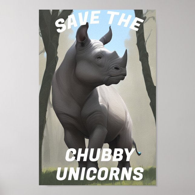 Spara Knubbiget Unicorns’ Lustiny Poster (Framsidan)