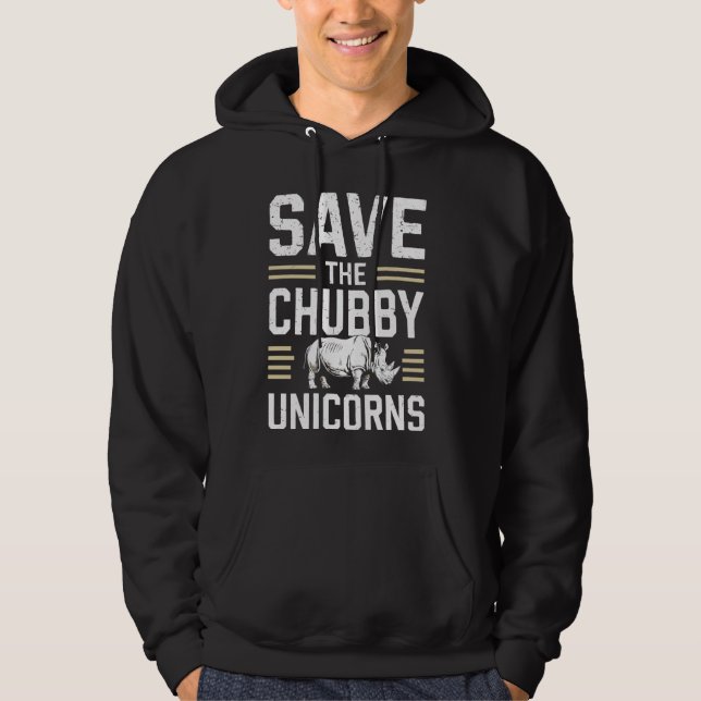 Spara Knubbiget Unicorns - Rhino Älskare - Rhinoce Hoodie (Framsida)