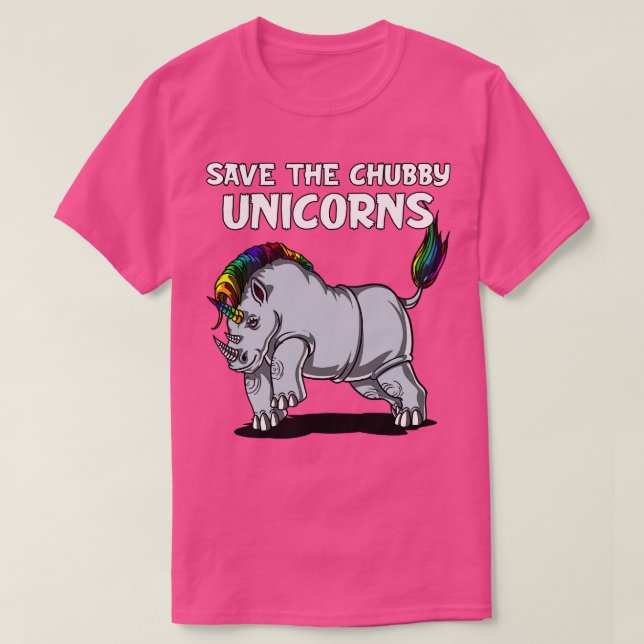 Spara Knubbiget Unicorns Rhino T Shirt (Design framsida)
