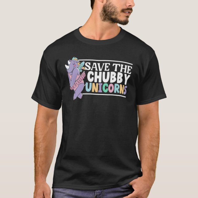 Spara Knubbiget Unicorns Rhinocerus Wildlife Anima T Shirt (Framsida)