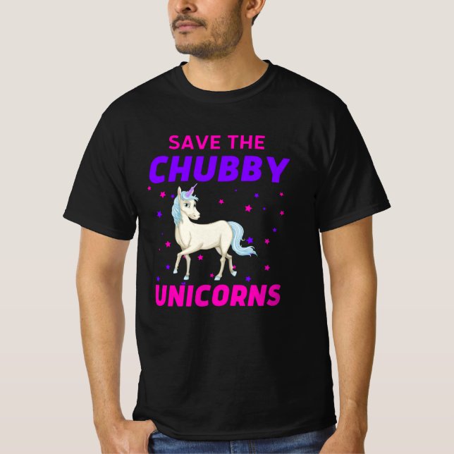 Spara Knubbiget Unicorns T Shirt (Framsida)