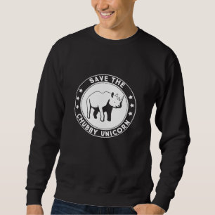 Spara Knubbiget Unicorns Tjock Rhino Vintage Desig Lång Ärmad Tröja