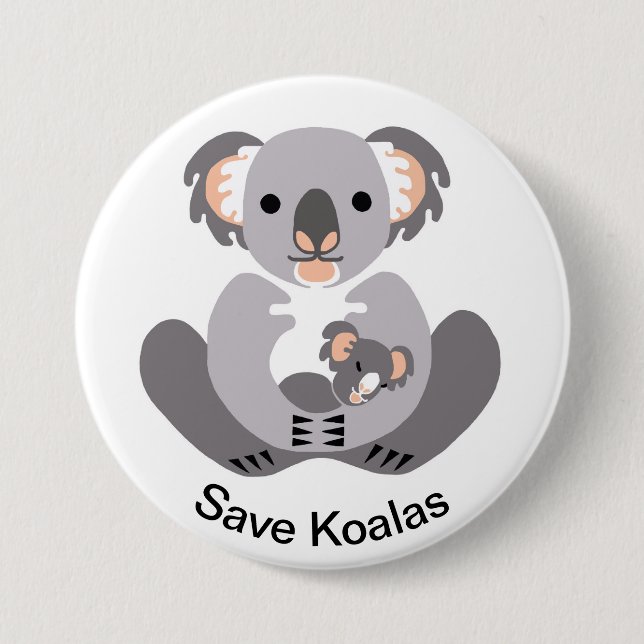 Spara KOALAS- Djurgrafik utrotad Knapp (Framsida)