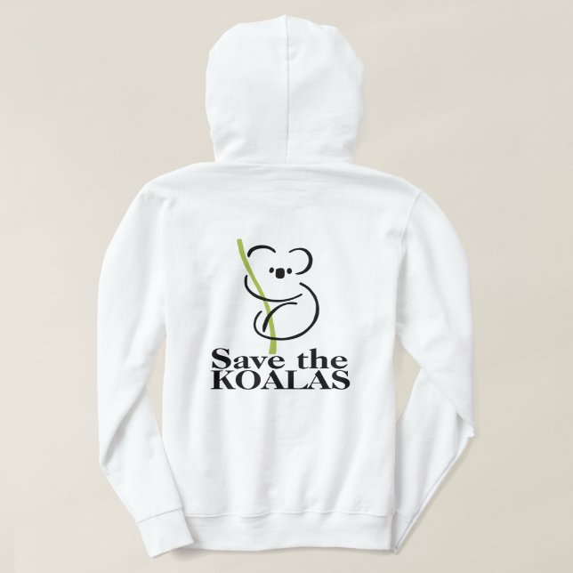 Spara Koalas Hoodie Sweatshirt T Shirt (Design baksida)