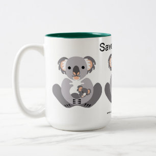 Spara KOALAS - utrotningshotade djur - vilda djur Två-Tonad Mugg