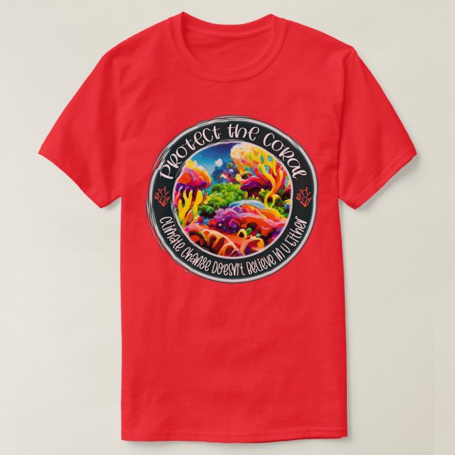 Spara korallrev djuphavs vatten vattenblått t shirt (Design framsida)