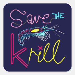 Spara Krill Sticker Fyrkantigt Klistermärke