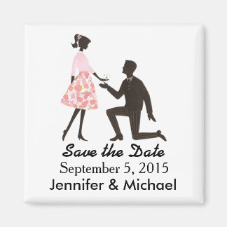 Spara kvadratmagnet Date bröllop Magnet