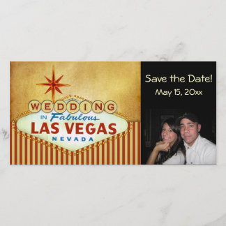 Spara Las Vegas Bröllop-fotokortet Datumet