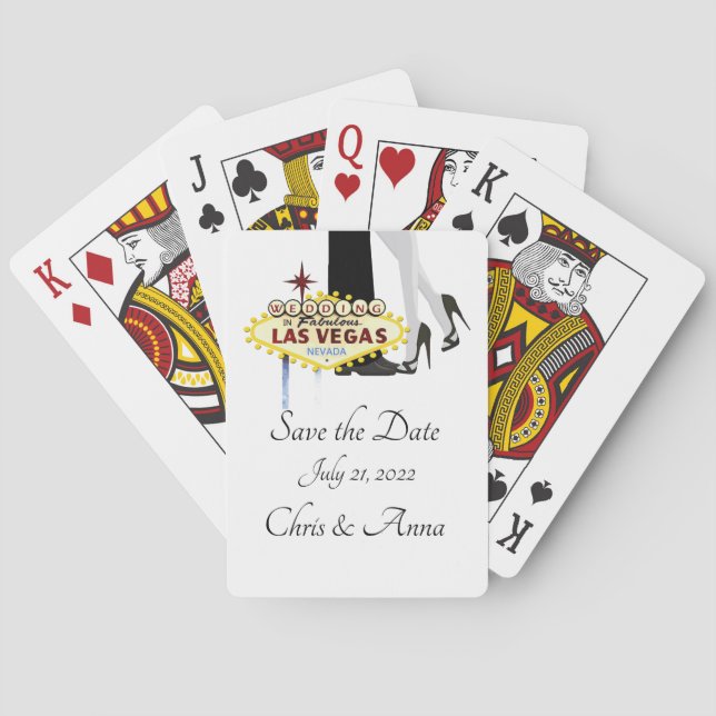 Spara Las Vegas Bröllopskort-meddelandet Casinokort (Baksidan)