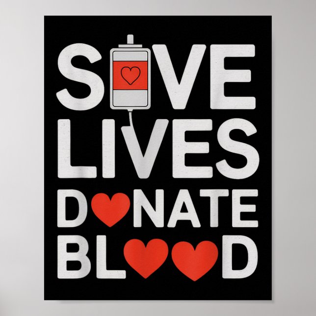 Spara lever Donate Blood Funny som säger blodgivni Poster (Framsidan)