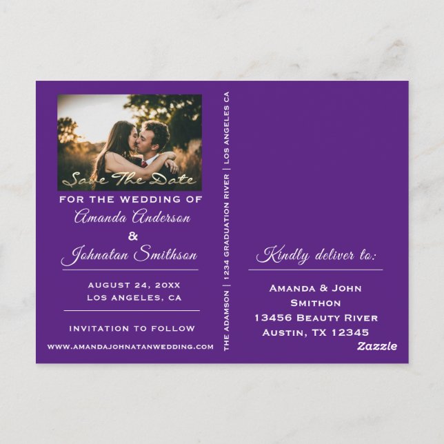 Spara Lilan Golden Script Photo Vykort (Baksida)