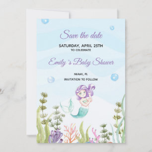 Spara Lilan Watercolor på Sjöjungfrun Date Datumet