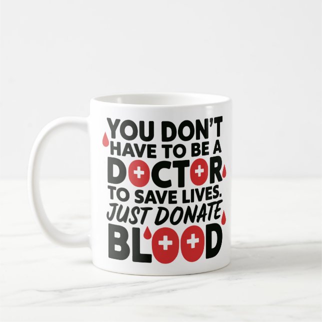 Spara Lives design - medvetenhet om blodgivning Kaffemugg (Vänster)