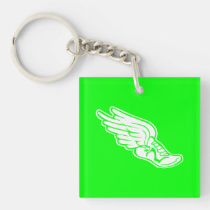 Spåra logotypakrylKeychain grönt