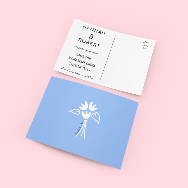 Spara mallen för datumvykort helg vykort (Save the Date Postcard Template)