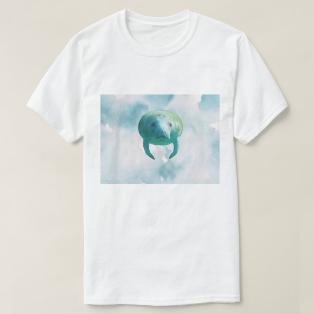 Spara Manatees Manatee Watercolor Art T Shirt (Design framsida)