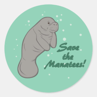 Spara Manatees! Runt Klistermärke