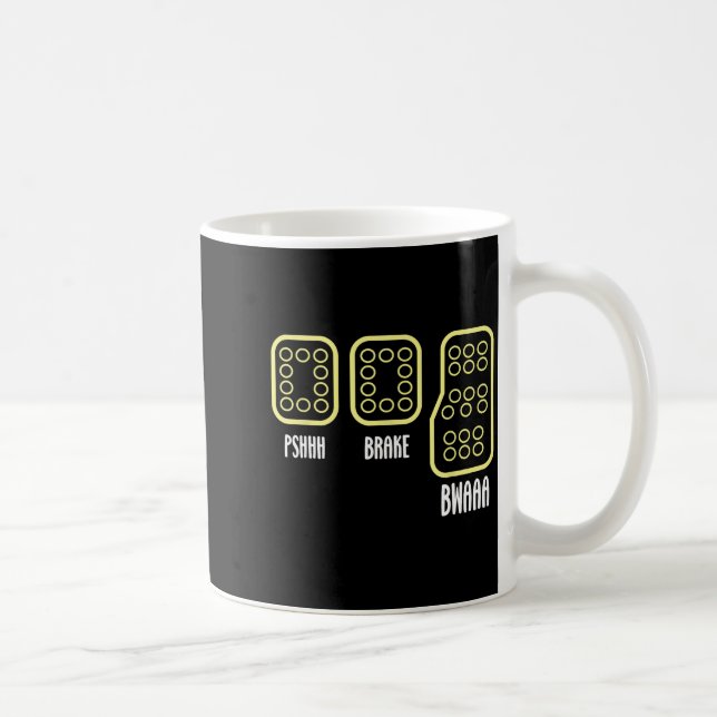 Spara manuell pedalkopplingsschema bilracing rolig kaffemugg (Höger)