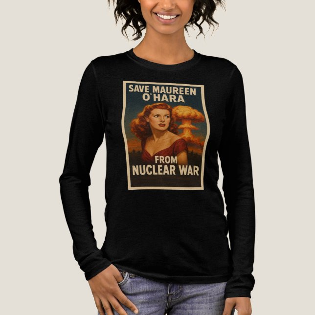Spara Maureen O'hara från Nuclear Krig T Shirt (Framsida)