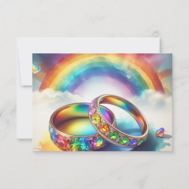 SPARA MEDDELANDE OM DATUM Gay-bröllopsinbjudan Inbjudningar (Framsida)