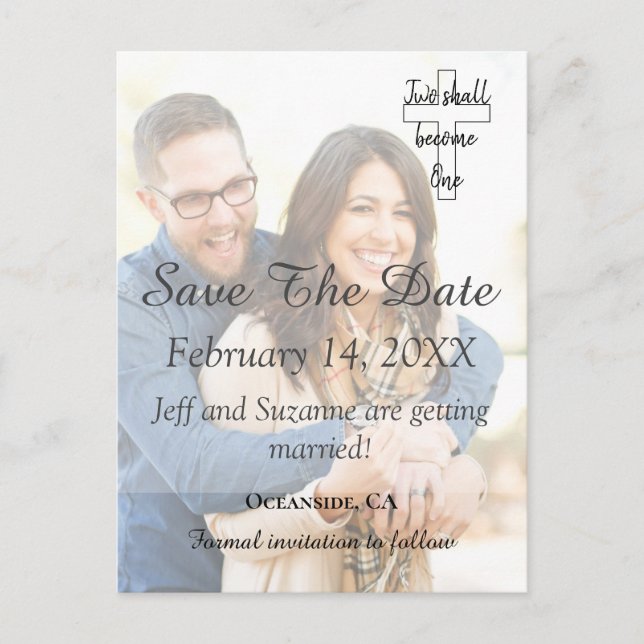 Spara meddelandet om Förlovning av datumfoto Vykort (Framsida)