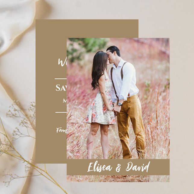 Spara meddelandet om fotot i Bröllop Datumet (Save The Date Photo Wedding Announcement)