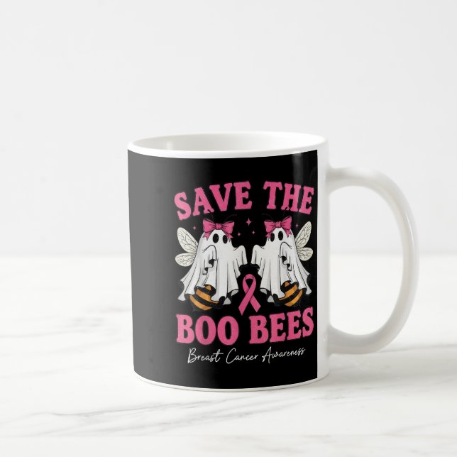 Spara Medvetenhet om bröstcancer hos Boo Ghost-bin Kaffemugg (Höger)