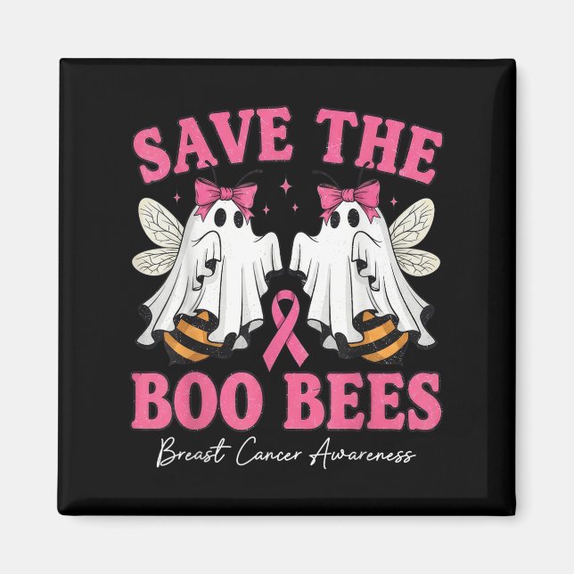 Spara Medvetenhet om bröstcancer hos Boo Ghost-bin Magnet (Framsidan)