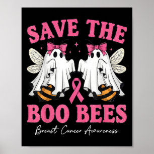 Spara Medvetenhet om bröstcancer hos Boo Ghost-bin Poster