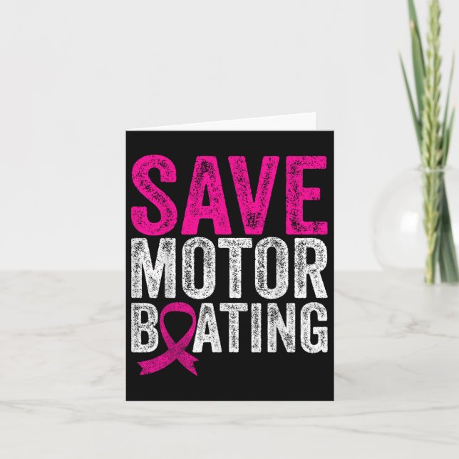 Spara medvetenhet om bröstcancer vid motorboating  kort (Framsida)
