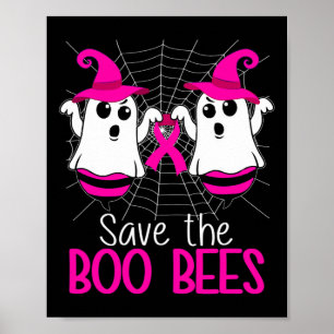 Spara Medvetenheten om bröstcancer hos Boo Bees-br Poster