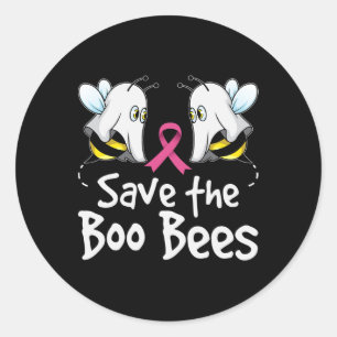 Spara Medvetenheten om bröstcancer hos Boo Bees-br Runt Klistermärke