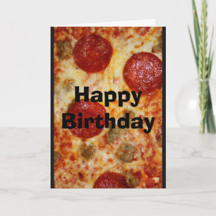Spara mig en Pizzatårta! Födelsedagkort Kort