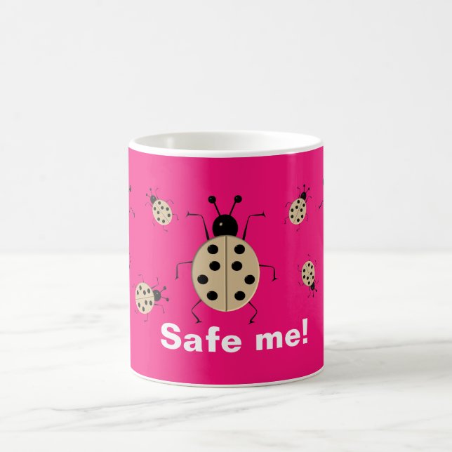 Spara mig! Kylfärgade ladybuggar,personlig Kaffemugg (Center)