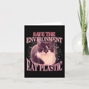 Spara Miljön Ät Fånig i plastbehållare Fu Kort