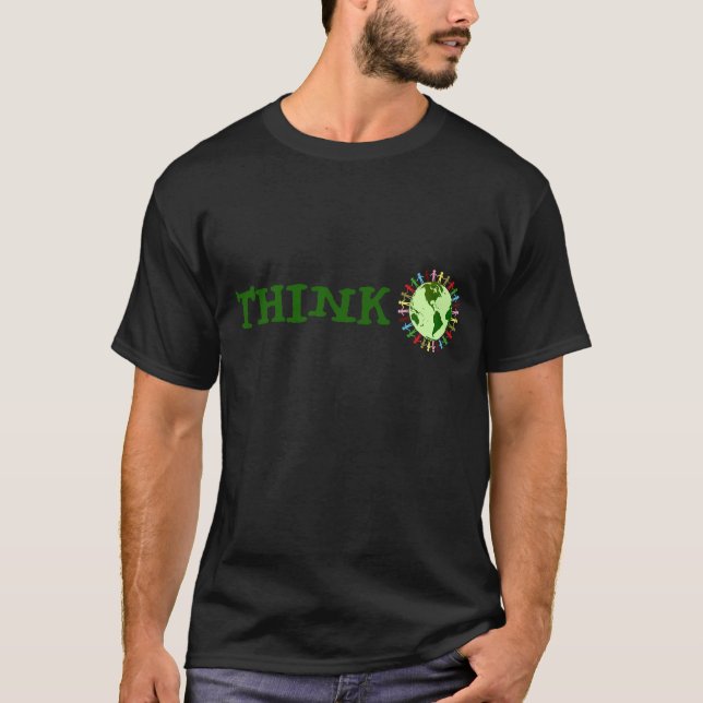 Spara Miljön: Tänka globalt T-shirt (Framsida)