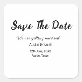 Spara modern text på QR bröllop-webbplatsen för da Fyrkantigt Klistermärke