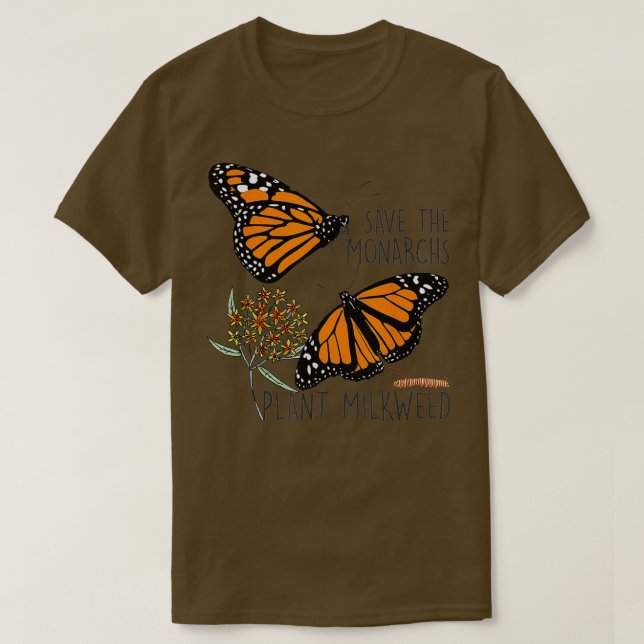 Spara Monarchs Plant Lite Milkweed Butterfly Gi T Shirt (Design framsida)