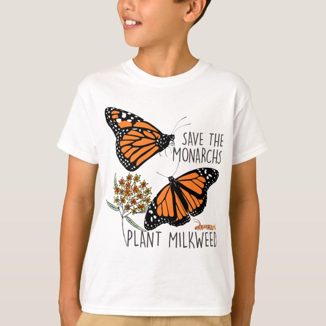 Spara Monarchs Plant Lite Milkweed Butterfly Gi T Shirt (Framsida)