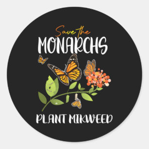 Spara Monarchs Plant Milkweed Monarch Butterfly Runt Klistermärke