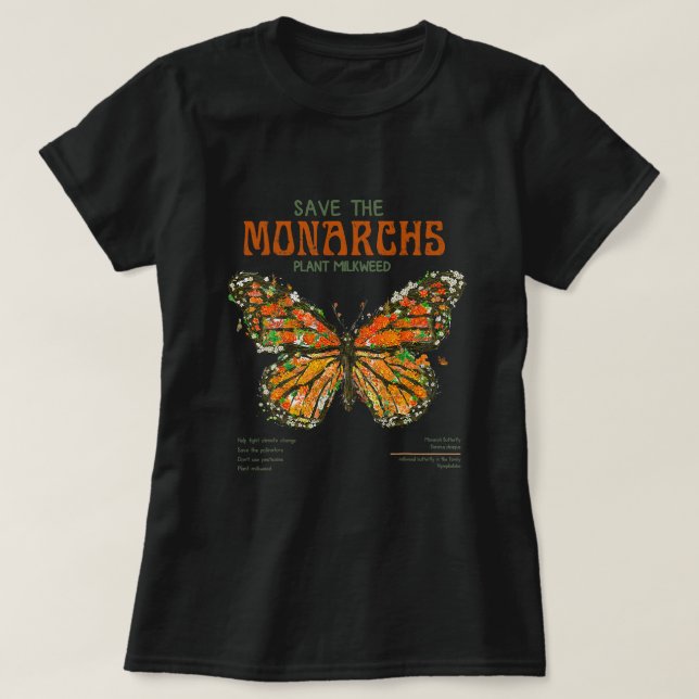 Spara Monarchs Plant more Milkweed Flower Butte T Shirt (Design framsida)