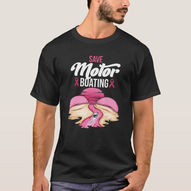 Spara Motor Bootation Breast Cancer Awareness Rosa T Shirt (Framsida)