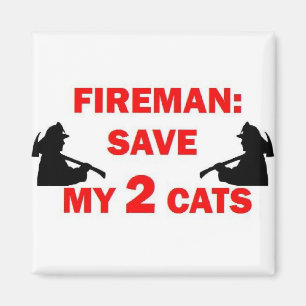 Spara My 2 Cats Fireman Magnet