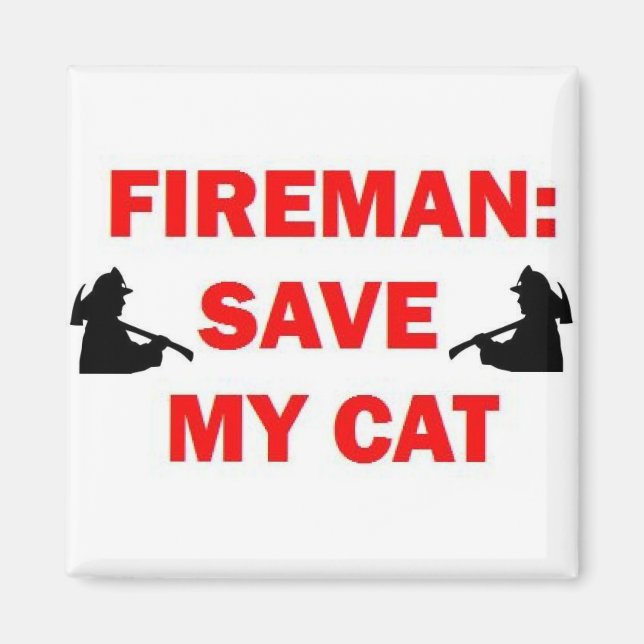 Spara My Cat Fireman Magnet (Framsidan)