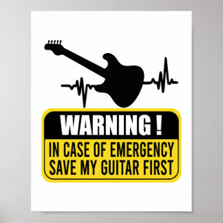 Spara My Guitar First - Funny Guitarist Gift Poster
