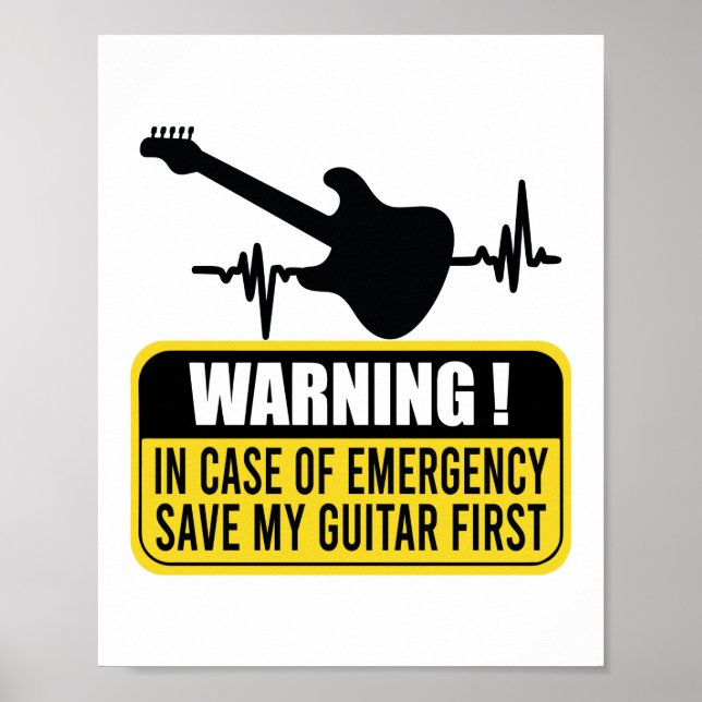 Spara My Guitar First - Funny Guitarist Gift Poster (Framsidan)