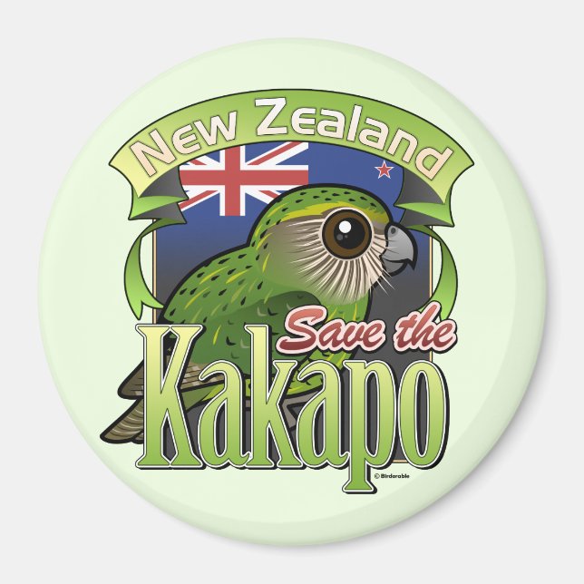 Spara Nya Zeelands Kakapo Magnet (Framsidan)