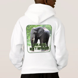 Spara och Elephants liv, köp inte Ivory Hoodie Tröja