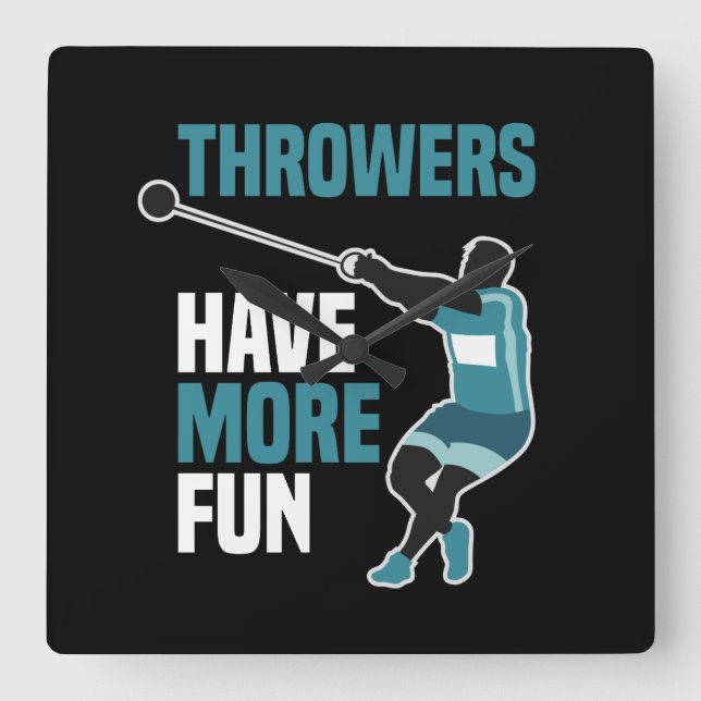 Spåra och Fält Hammer Throw Sport Gift Fyrkantig Klocka (Framsida)